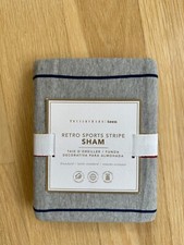 Pottery Barn Teen Retro Sports Stripe Sham Standard Gray Multi SOLD OUT NEW