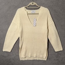 Urban Outfitters NWT Cable Knit Scoop Neck Long Sleeve Sweater Women's S Ivory