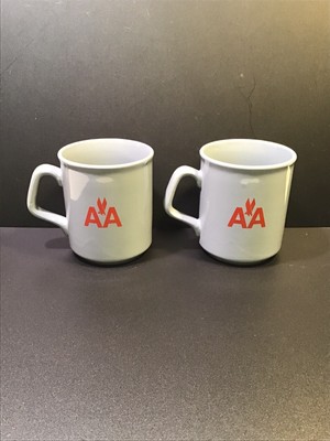 2 Gray American Airlines Coffee Mug AMR Technical Training Made In England VGC