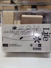 stampin' up live like you mean it set of 7 wood stamps / we1657 r4 t63