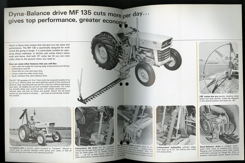 Vintage Massey Ferguson MF 135 MÄHER LANDWIRTSCHAFTLICHE DYNA-BALANCE Technisches Datenblatt - Bild 2 von 3
