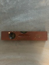 VINTAGE STANLEY NO.104 GENUINE CHERRY WOOD 12" 2 VIAL BRASS LEVEL MADE IN USA
