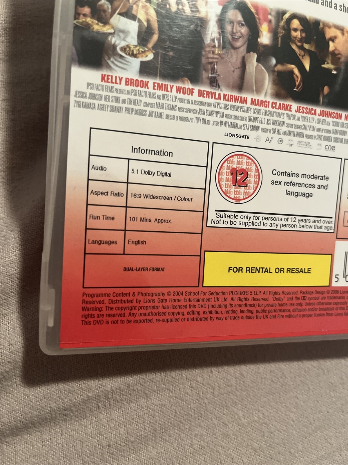 School For Seduction (DVD, 2006) Tim Healy, Damon Britton, Kelly Brook