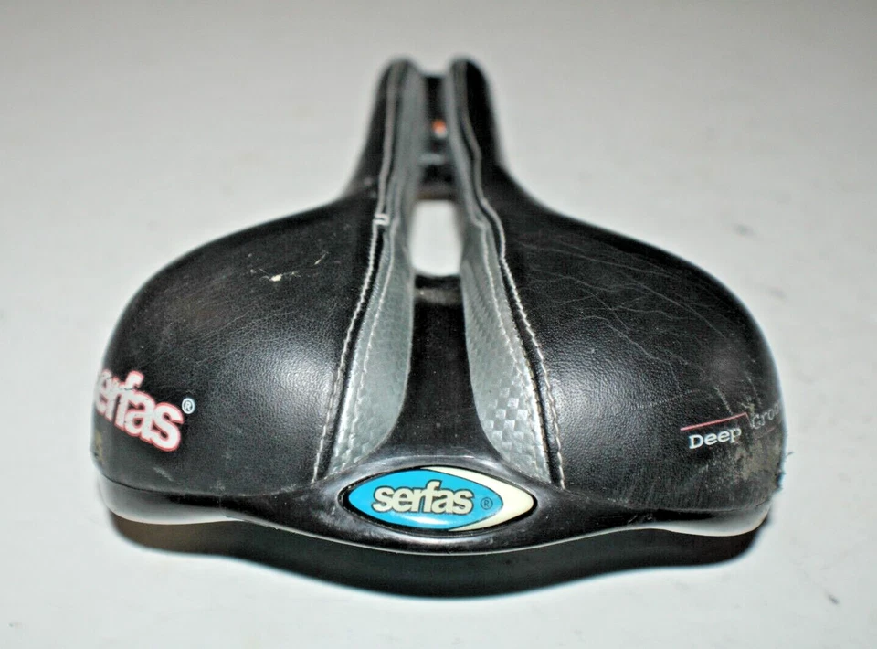 Sillín de bicicleta híbrido Serfas Comfort 285/155 mm negro MTB Touring Road envío a EE. UU. Foto 3 de 4