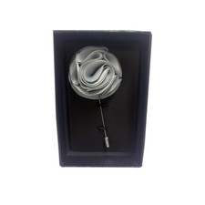 New Men's Suit brooch chest Rose flower lapel pin formal wedding prom Silver