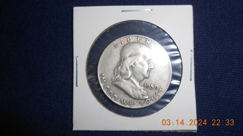 1959D Franklin Half Dollar A Denver Mint Mark Nice Solid Coin - Picture 2 of 5