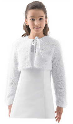 Mädchen Kommunion Jacke Bolero Kommunion-Bolero Mit Röschenmuster