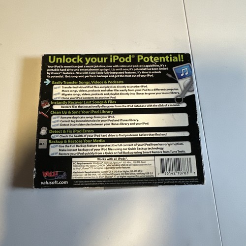 ValuSoft Tune Tools for iPod, Windows/Mac, b2 Software Song Transfer Hard Drive - Picture 2 of 2