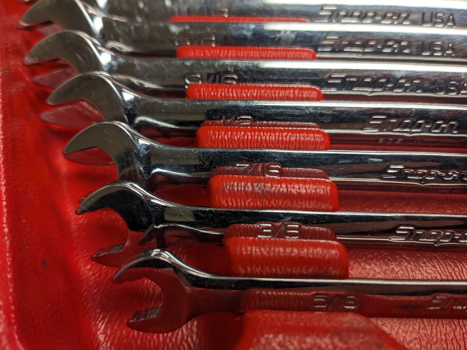 SnapOn SOEX710 10pc 12 Point Flank Drive SAE Combination Wrench Set eBay