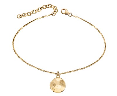 Designer - ELEMENTS - 9ct Gelbgold Gehämmerte Scheibe Armband