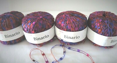 4 - BINARIO - TRENDSETTER YARNS - COLOR 100 - COPPER, PURPLE, BLUE  - 328 YARDS