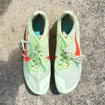 Nike Zoom Rival D 10 907566-700 Barely Volt Hyper Orange Track & Field Mesh