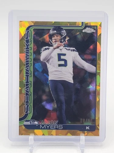 JASON MYERS 2025 TOPPS CHROME SAPPHIRE GOLD REFRACTOR /50 #280 SEAHAWKS Q6383