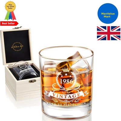 Elegantes bruchfestes Bourbon Glas zum 40. Geburtstag - 340ml in Geschenkbox