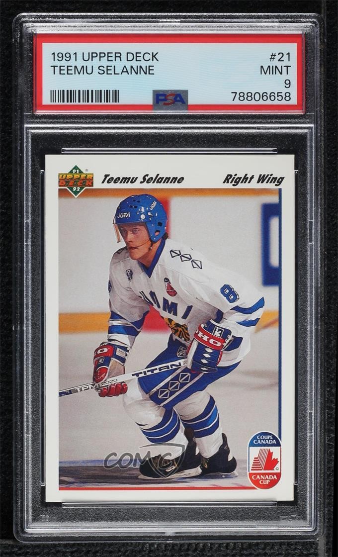 1991-92 Upper Deck Canada Cup Teemu Selanne #21 PSA 9 MINT HOF 0bv