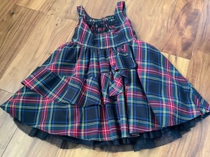 Harajuku Mini Gwen Stefani Plaid Ruffled Dress size L 10/12 pre-owned