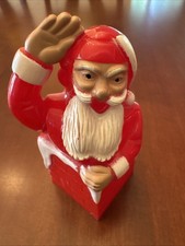 Vintage Hard Plastic Santa Claus in Chimney Candy Holder '50's EUC 5 Tall
