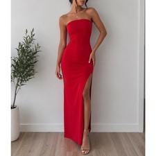 NWT Lulus Maxi Dress Red XS Side Slit