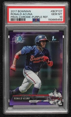 2017 Bowman Chrome Prospects Purple Refractor 14/250 Ronald Acuna Jr #BCP127 7fj