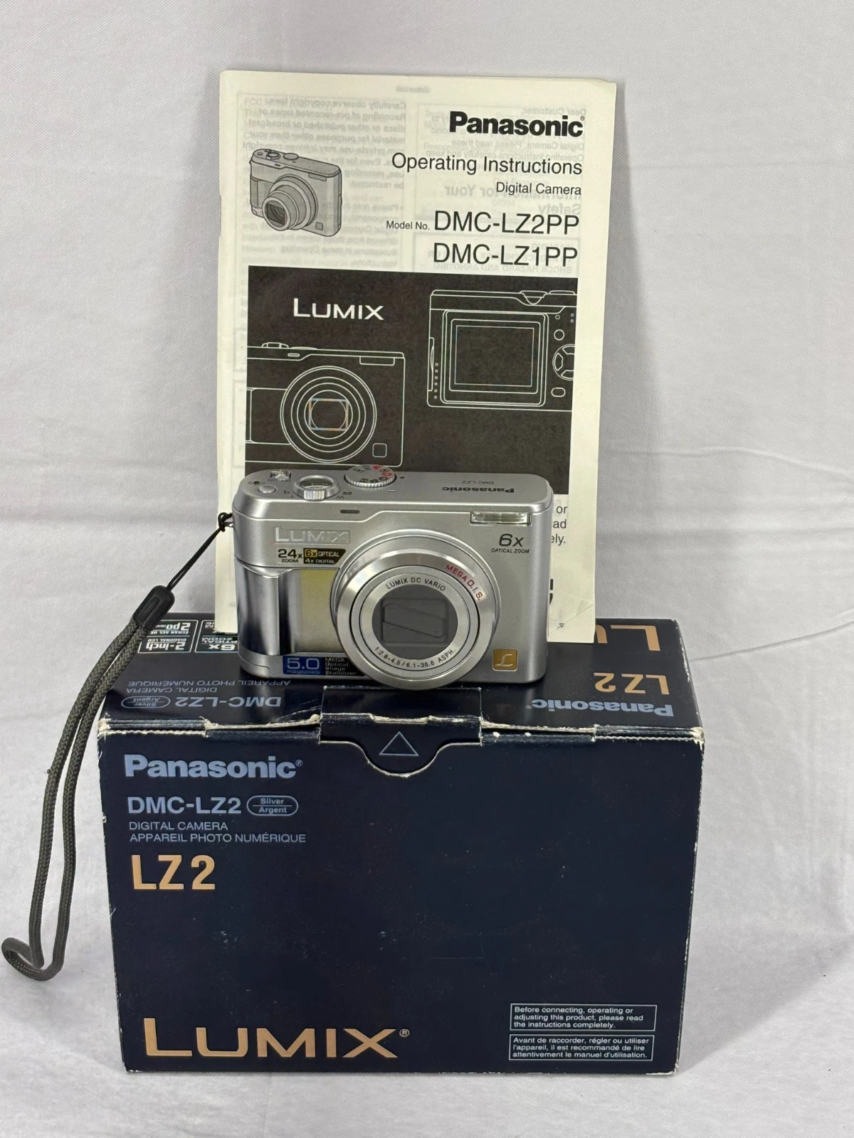Panasonic Lumix DMC-LZ2 5MP 6x Optical Zoom Digital Camera Silver Vintage