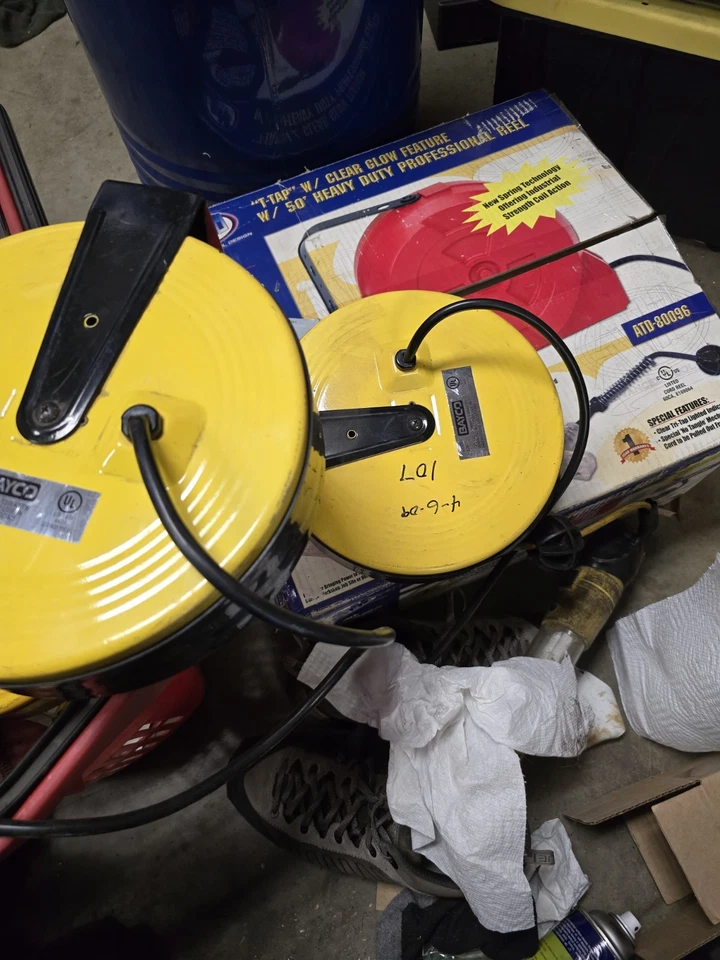 Bayco Heavy Duty Retractable Extension Cord Reel Model 826 Some Need Minor Work - Image 2 of 3