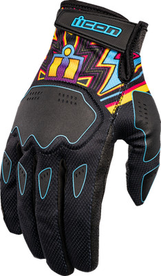 ICON Hooligan Lucky Lid Gloves Black 3XL Mesh Synthetic Palm 3301-4646