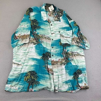 Pineapple Connection Shirt Mens 4XLT Blue Button Up Short Sleeve Hawaii NWT