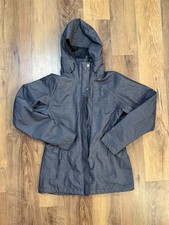 Columbia Women  s S Omni-Tech Hooded Windbreaker Raincoat Jacket Charcoal Gray