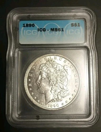 1890-P Morgan Silver Dollar $1 ICG Certified MS61 Uncirculated. KM#140. Low-ball