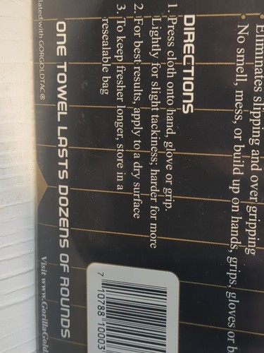 Gorilla Gold Grip Enhancer Golf Towel - Reusable Non-Toxic - 第 3/3 張圖片