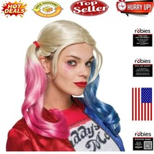 Harley Quinn Suicide Squad Wig for Adults   Officially Licensed, Colorful Pig...
