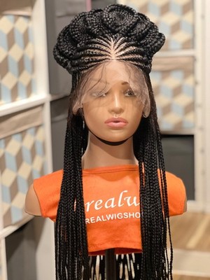 Handmade cornrow  box braids wig.. Made on a full lace wig.length is 30inches.