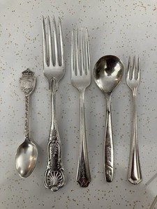 5 VTG Silver Plate 1937 King George VI Coronation, hotels, USN, United Airlines