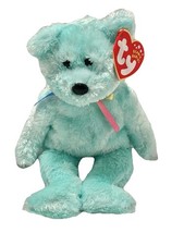 Ty Beanie Baby Sherbet Bear 2001 Mint Green Plush 8  NWT Retired Soft Fuzzy Fur