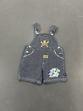 VTG 2002 Blues Clues And Friends Baseball Striped Kids 2T Shortalls Overalls Y2K