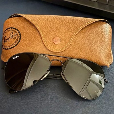 Ray-Ban Aviator Flieger Sonnenbrille RB3025 L2623, 58mm, Metall schwarz, Etui