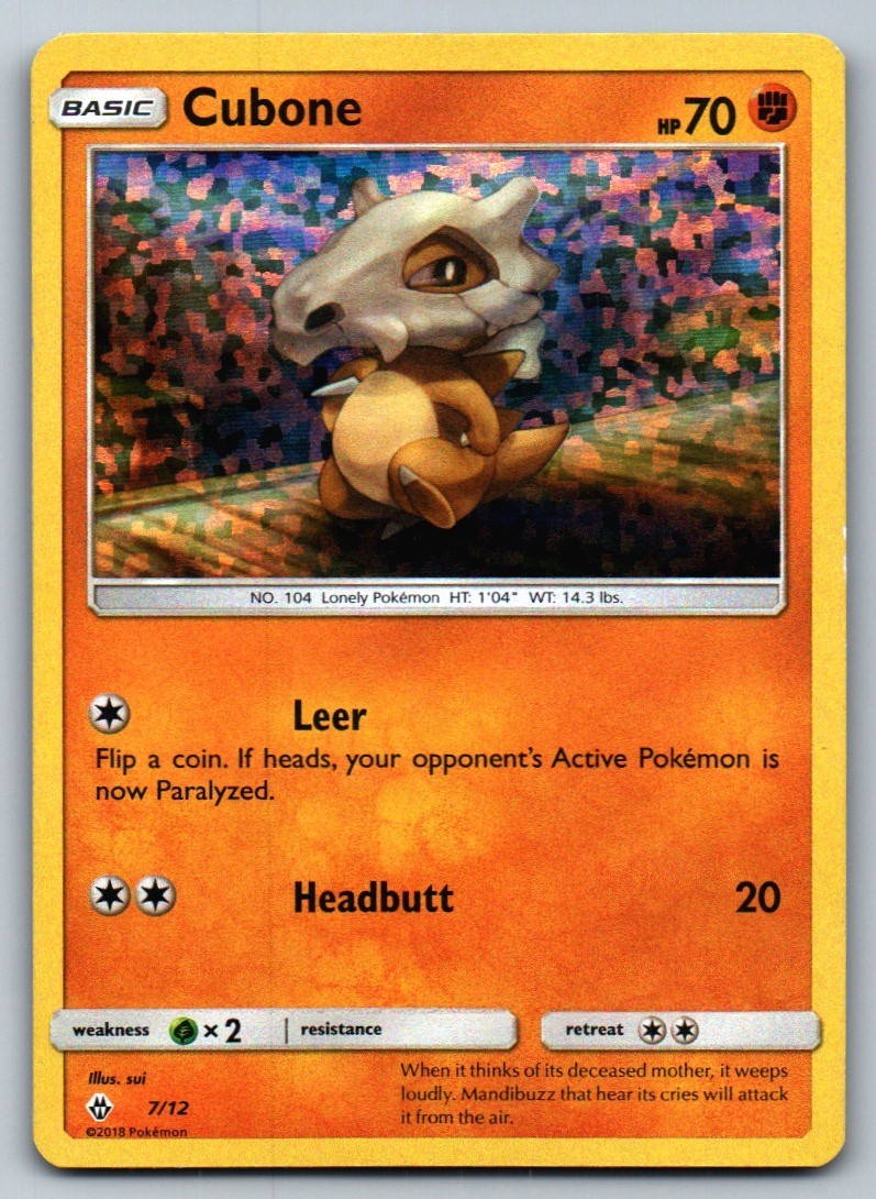 Cubone 007/012 Pokemon Holo NM McDonald's Promos 2018