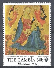 Gambia 1991 Art Painting Giovanni Fiesole Angelico Italy Madonna and Child MNH