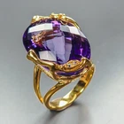 Handmade 30 ct+ Natural Amethyst Ring 925 Sterling Silver Size 8 /R470634