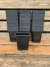 25 SQUARE PLASTIC PLANT POTS 9CM SIZE