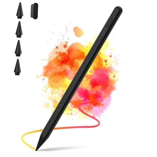 Stylus Pen for iPad 2018-2024 Fast Charge 2nd Gen Black Pencil