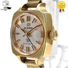 Rare Vintage Exc 5 RADO 7027 Silver Horse Silver Dial Gold Women's Watch JAPAN