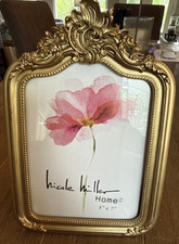Nicole Miller Home Matte Gold Picture Frame 5x7 Ornate Victorian Style NEW