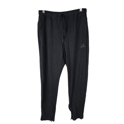Mens Adidas Black Fleece Joggers Drawstring Elastic Waist Polyester Size M