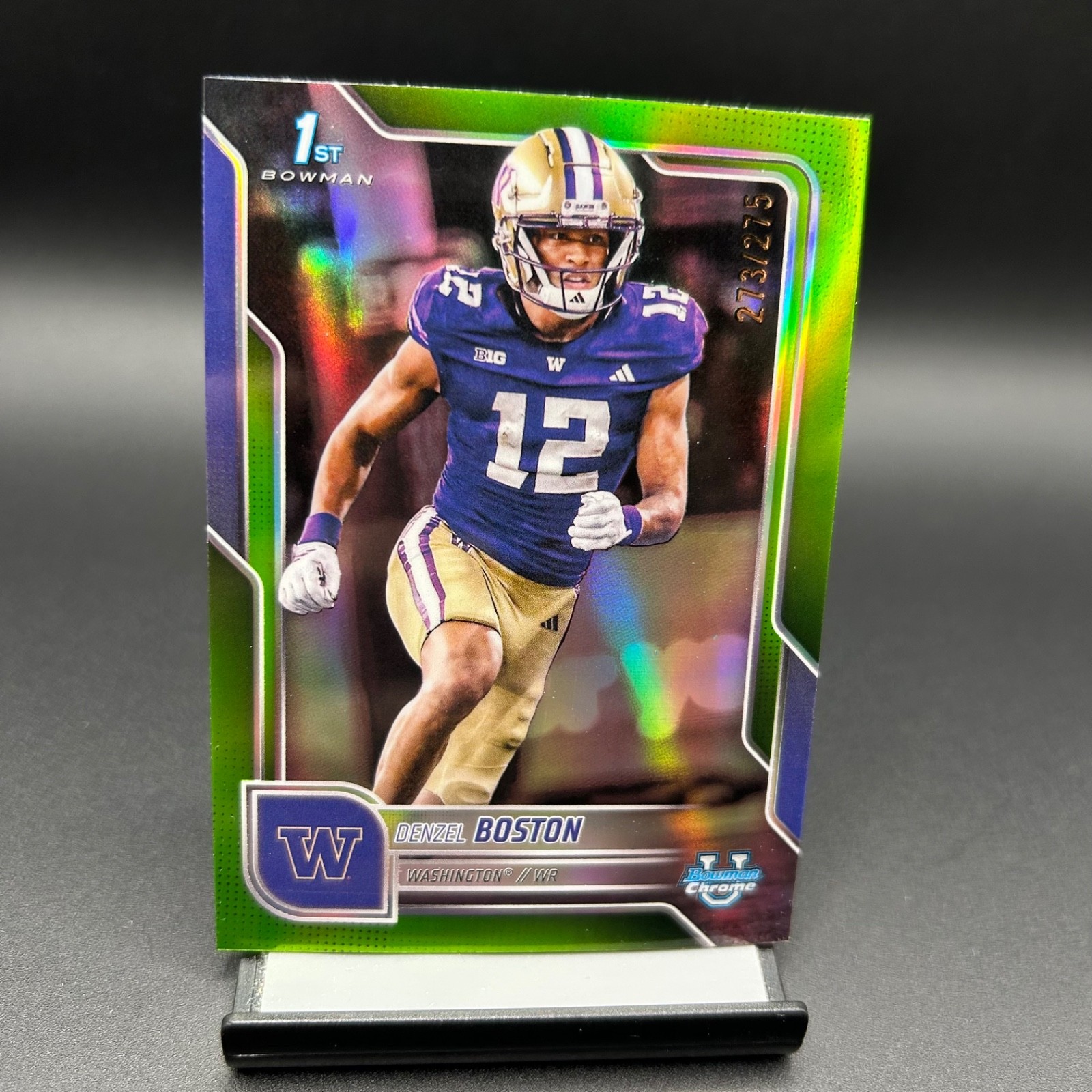 2025 Bowman Chrome U #34 Denzel Boston Lime Green /275 Washington Huskies