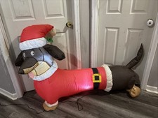 Airblown Inflatable Christmas Dachshund Wiener Dog 3 Ft Tall 4 Ft Wide Decor