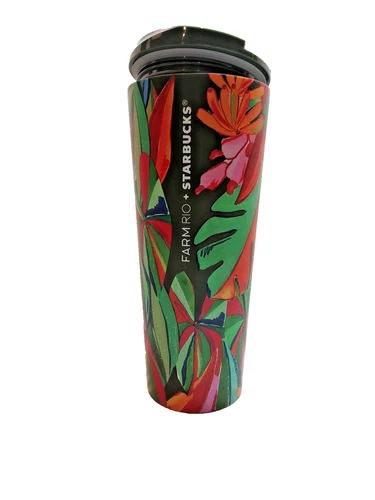 Starbucks x Farm Rio 16oz Stainless Steel Travel Mug Tumbler Banana Leaves