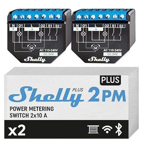 Shelly Plus 2PM | Wlan & Bluetooth 2 Kanäle Smart Relais Schalterv Smart Control