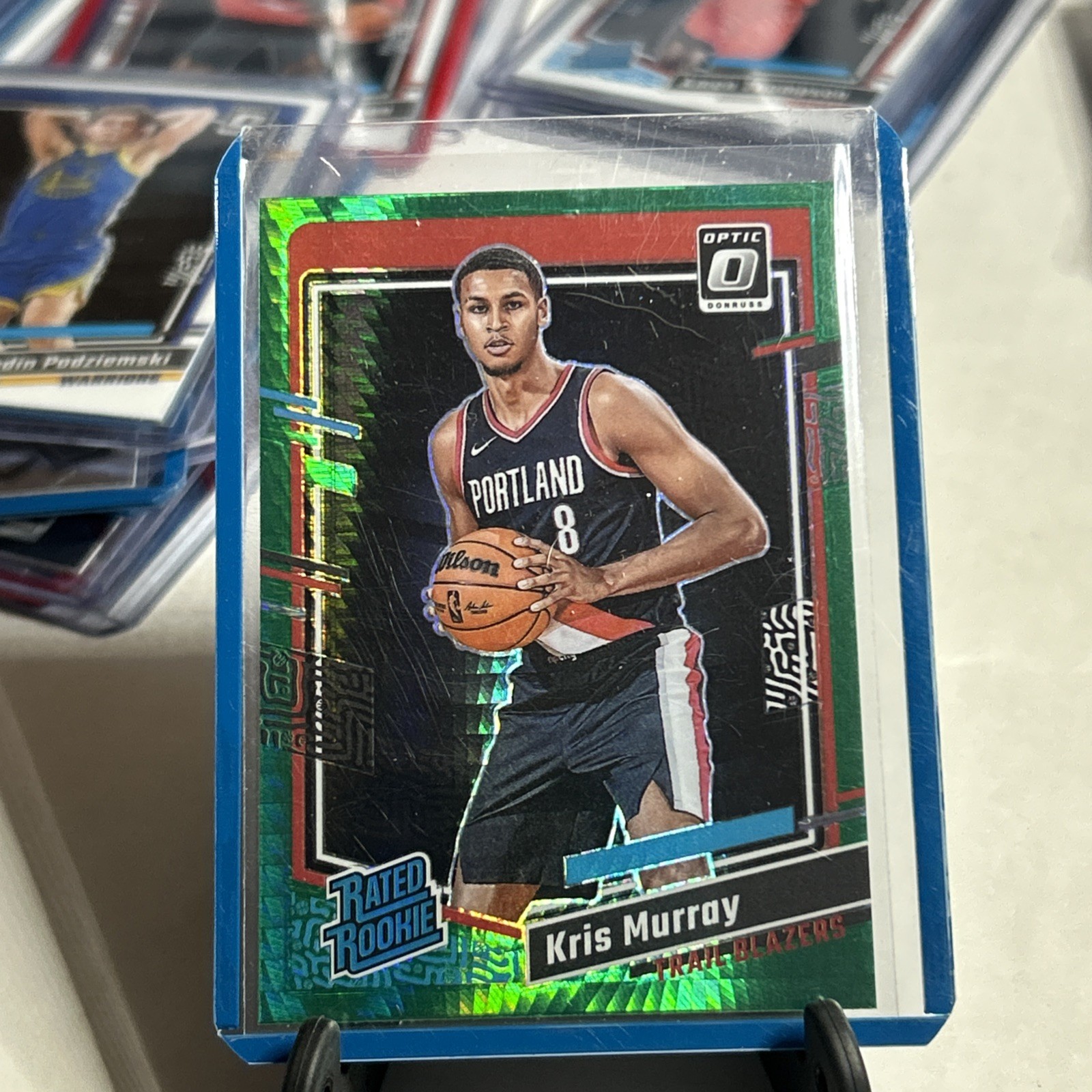 Kris Murray 2023-24 Donruss Optic Hyper Green 213 Portland Trail Blazers Rookie