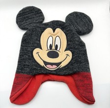 Disney Mickey Mouse Ears Winter Beanie Earflaps Toddler Boys Girls 2T 3T 4T 5T